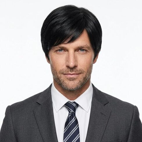 Grey Men's Wig,Short Silver Gray Wig Synthetic Side Part Heat Resistant Natural Halloween Cosplay Hair Straight Wig for Male in Saudi Arabia