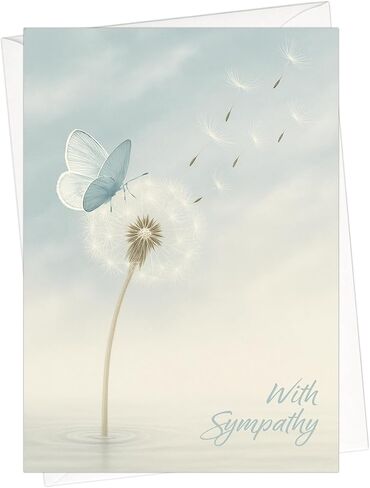 Cheerin Sympathy Card with Envelope - Bereavement Card for Loss of Loved One - Dandelion Theme Condolences Cards for Funeral or Memorial 5x7 Inch in Saudi Arabia