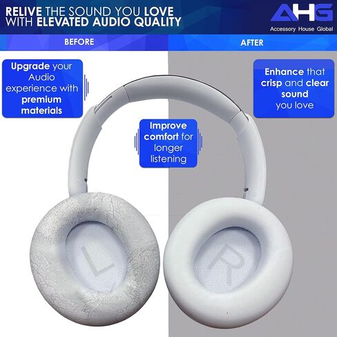 وسائد أذن بديلة ممتازة لسماعات الرأس Soundcore Space Q45 من AHG/وسائد أذن Soundcore Q45 متوافقة مع سماعات Anker Soundcore Space Q45 (أزرق). جلد بروتين ممتاز/إسفنج عالي الكثافة in Saudi Arabia