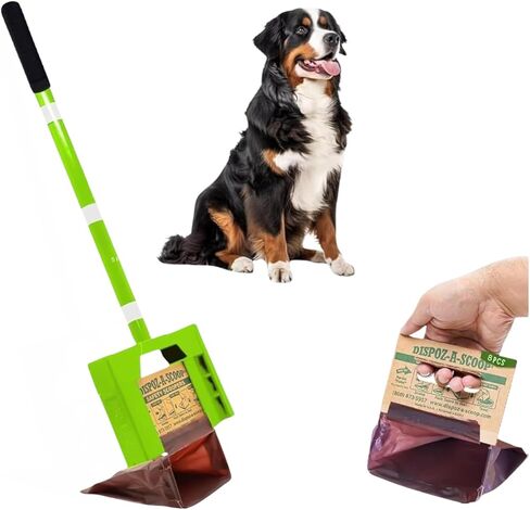 Dispoz-A-Scoop No-Touch, Safety Scoopers (96 Pack) | Disposable Pet Waste Bags, Scoop & Seal, Unscented in Kuwait