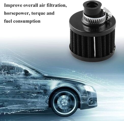 RYANSTAR RACING 4 PCS 12mm Air Filter Cold Air Intake Filter Breather Turbo Vent Universal Air Intake Filter Cleaner Black Compatible with car and Motorcycle in Saudi Arabia