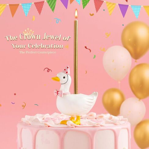 PHD CAKE Silly Goose Cake Candle Holders with Birthday Candles Pink Silly Goose Birthday Party Supplies Mini Cute Cake Topper Stand Candlestick for Party Celebration in Saudi Arabia