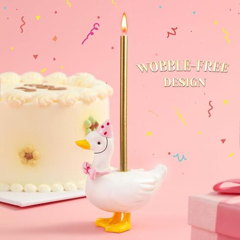 PHD CAKE Silly Goose Cake Candle Holders with Birthday Candles Pink Silly Goose Birthday Party Supplies Mini Cute Cake Topper Stand Candlestick for Party Celebration in Saudi Arabia