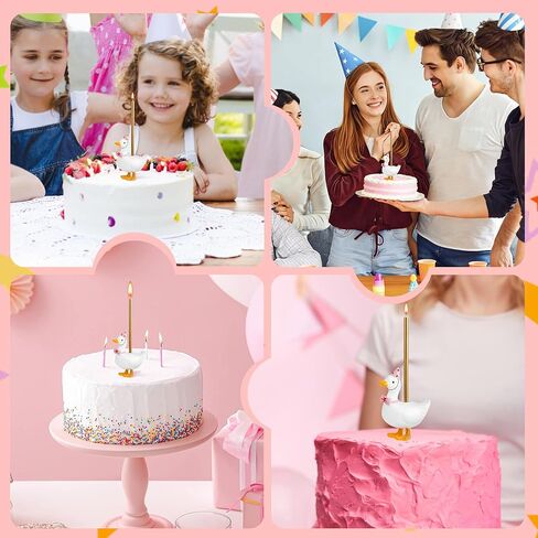 PHD CAKE Silly Goose Cake Candle Holders with Birthday Candles Pink Silly Goose Birthday Party Supplies Mini Cute Cake Topper Stand Candlestick for Party Celebration in Saudi Arabia