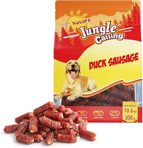 Jungle Calling Dog Treats Chicken Jerky Training Treats, Slow Roasted Snacks for Medium and Large Dogs Chewy Treats 10.6 Ounce (Chicken Sausage) in Kuwait