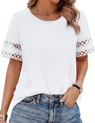 XIEERDUO Women Blouses Dressy Casual Summer Tops Color Block Short Sleeve Shirts Fashion Business Casual Outfits in Saudi Arabia