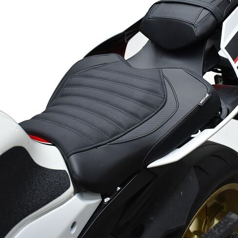 مقعد مريح لراكبي الدراجات النارية مناسب لـ Yamaha YZF-R1 YZF-R1M 2015-2025، سرج السائق الأمامي من الجلد وسادة منفردة، أزرق in Saudi Arabia