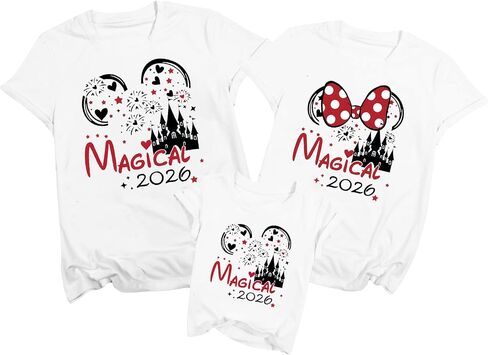 LUKYCILD Magical Family Matching Shirts 2026 Magic Kingdom Outfit Summer Graphic Tee Tops Vacation Trip Clothes T-Shirt in Saudi Arabia