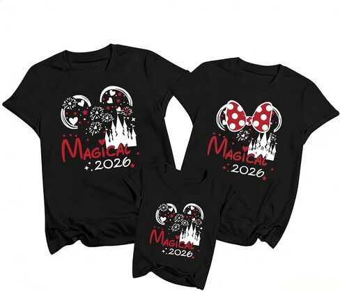 LUKYCILD Magical Family Matching Shirts 2026 Magic Kingdom Outfit Summer Graphic Tee Tops Vacation Trip Clothes T-Shirt in Saudi Arabia