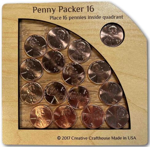 Penny Packer 16 Puzzle - Can You Fit The 16 Provided Mint Pennies Into The Open Quadrant in Saudi Arabia