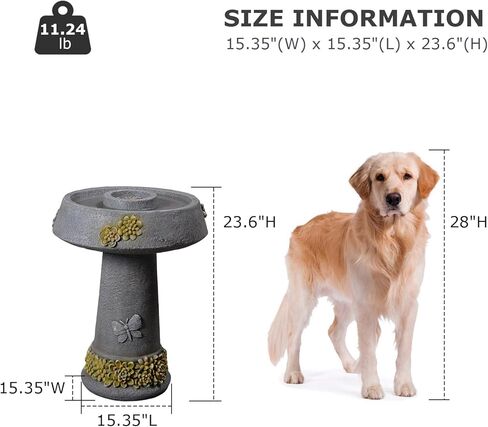 29.53" Tall Water Fountain Outdoor with Birds, Bird Bath Fountain with Removable Feeding Bowl Tree Trunk Design Resin Freestanding Water Fountains for Outside, Garden, Patio, Lawn, Yard in Saudi Arabia