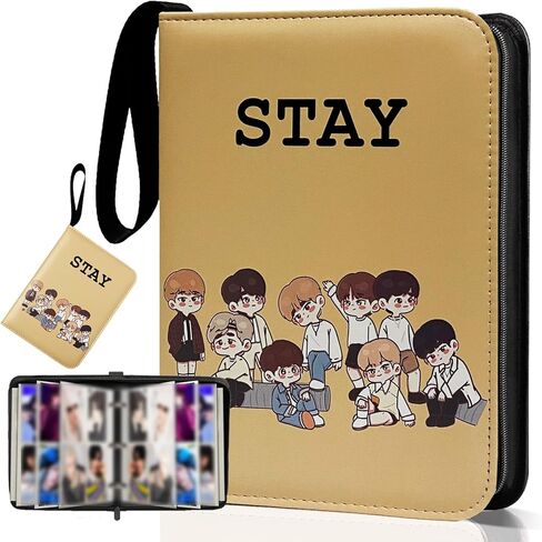Cute Trading Photocard Binder, STAY Photo Album Cartoon Card Holder Book Storage Cards with Sleeves for Lomo Cards Gift - Boys & Girls, idol Photo Protect (Black) in Saudi Arabia
