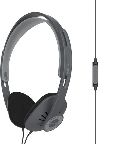 Koss KPH30iW On-Ear Headphones, in-Line Microphone and Touch Remote Control, D-Profile Design, Wired with 3.5mm Plug, White and Blue in Saudi Arabia