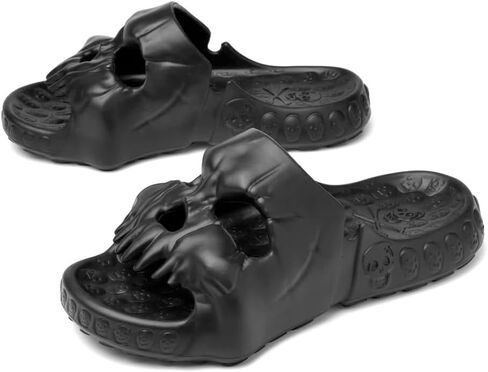 Asifn Skull Slides Shower Slippers Women Men House Funny Sonchals Eva سميكة ناعم داخلي في الهواء الطلق. in Kuwait