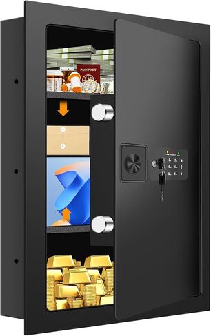 5.2 Cuft Large Fire Safes for Home Document, Digital Safe Box Fireproof Waterproof with Spare Keys, Alarm System and Removable Shelves, Anti-Theft Security Home Safe Fire and Water Proof for Valuables in Saudi Arabia