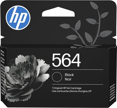 HP 564 Black Ink Cartridge | Works with DeskJet 3500; OfficeJet 4620; PhotoSmart B8550, C6300, D5400, D7560, 5510, 5520, 6510, 6520, 7510, 7520, Plus, Premium, eStation Series | CB316WN in Saudi Arabia