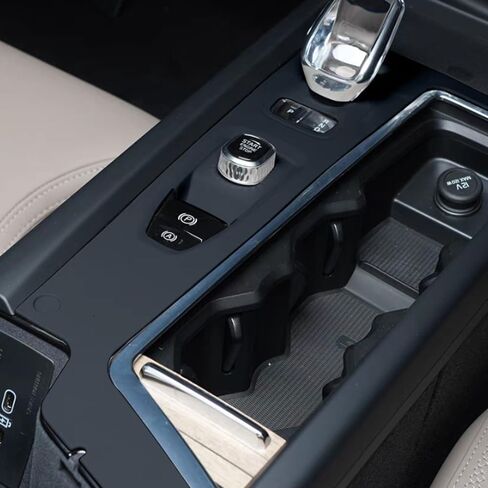 قاعدة حامل أكواب من مادة السيليكون لسيارة فولفو 2026 XC90، XC60، واقي ناقل الحركة لوحدة التحكم المركزية، ملحقات السيارات (2026 XC90 Cup Coaster، أسود) in Kuwait