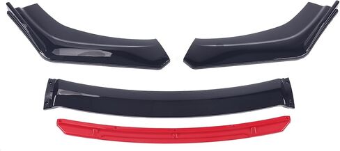 CAREONLINE Universal 4-Stage Front Bumper Fixed Front Lip Chin Spoiler Splitter Fit for Most Cars (Black Head) Gloss Black in Saudi Arabia