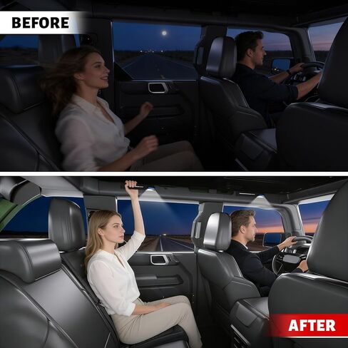 مقابض الإمساك متوافقة مع Ford Bronco 2021+ المقعد الأمامي 4 أبواب ملحقات داخلية ناعمة وصلبة من Bronco مع مصابيح سقف LED للقراءة (المقعد الأمامي والخلفي 4 قطع) (نسخة محسنة) in Kuwait