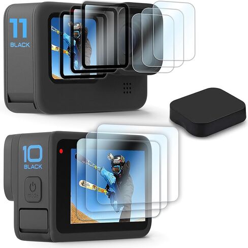 FiTSTILL [8pcs] Screen Protector for GoPro Hero 11 /Hero 10 /Hero 9 Black Fit Media Mod Ultra Tempered Glass Protective Foils with Lens Cover Accessories Kit in Saudi Arabia