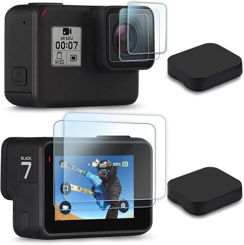 FiTSTILL [8pcs] Screen Protector for GoPro Hero 11 /Hero 10 /Hero 9 Black Fit Media Mod Ultra Tempered Glass Protective Foils with Lens Cover Accessories Kit in Saudi Arabia
