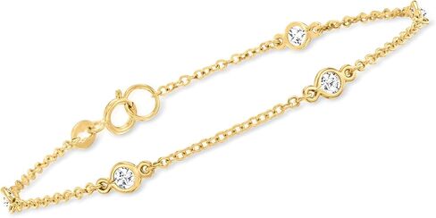Ross-Simons 0.50 ct. t.w. Bezel-Set CZ Station Bracelet in 18kt Gold Over Sterling in Saudi Arabia