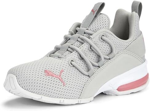 PUMA Kids Girls Axelion Mesh Lace Up Sneakers Shoes Casual - Grey in Saudi Arabia