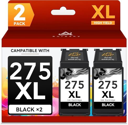 AURASKY 275XL 276XL متوافقة مع خراطيش حبر Canon 275 و276 لحبر Canon PG-275 CL-276 حزمة كومبو تعمل مع PIXMA TS3522 TR4720 TS3500 TS3520 TR4722 (1 أسود، 1 ثلاثي الألوان) in Kuwait