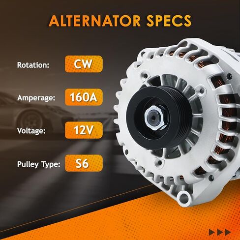 8301N Alternator 160Amp High Output Compatible with 2007-2014 Cadillac Escalade 6.0 6.2, 07-14 GMC Yukon, Chevy C K Silverado Truck 6.2, 2007 2008 2009 2010 2011 2012 2013 15857608 15905871 25877026 in Saudi Arabia