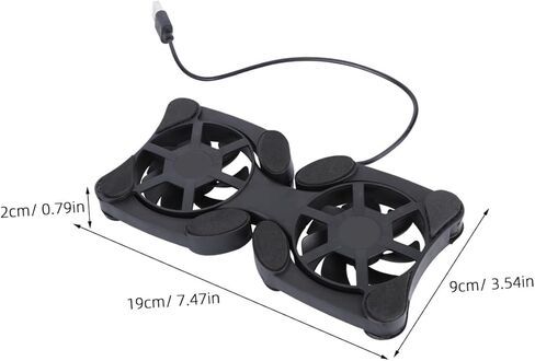 SOLUSTRE Pc Cooler 3pcs Home Dual Notebook Black مروحة محمولة تعمل بالطاقة مع مراوح كمبيوتر محمول للاستخدام البارد، قابلة للطي، وسادة ألعاب كمبيوتر جيدة، حامل حصيرة تبريد USB، وسادة تبريد للكمبيوتر المحمول في المكتب in Kuwait