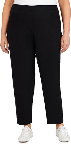 Alfred Dunner womens Petiteclassic Allure Fit Proportioned With Elastic Comfort Waistband Casual Pants, Black, 12 Petite US in Saudi Arabia