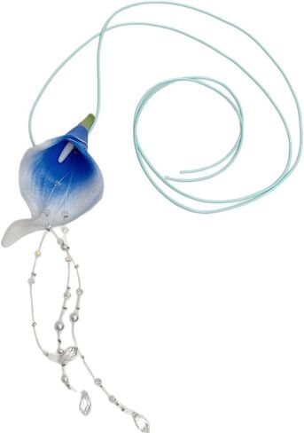 Colorful Flower Choker Necklaces for Women,Calla Lily Statement Necklace Pearl Drop 90s Choker Necklace Adjustable Unique Summer Cord Necklaces Jewelry Gifts in Saudi Arabia