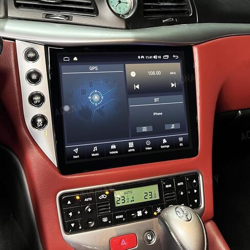 راديو سيارة Aoonav 10 بوصة Android تم ترقيته لسيارة Maserati GT GranTurismo 2007-2017 مشغل الوسائط المتعددة GPS والملاحة Carplay WiFi 4G وحدة استبدال مستقبل ستيريو تلقائي (4G 64GB Carplay) in Kuwait