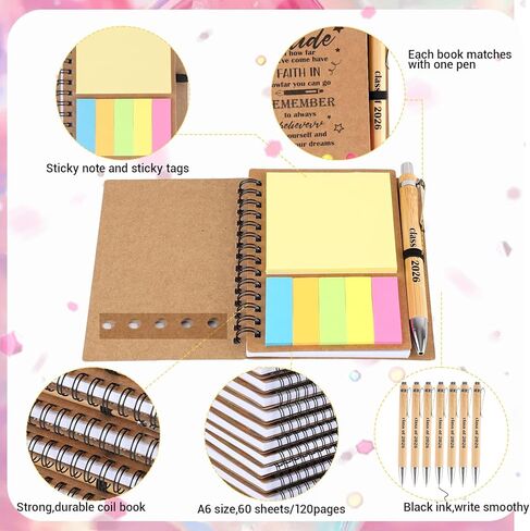 24 Sets Graduation Inspirational Gifts Bulk Motivational Notebooks Journal with Pens Graduate Mini Notebooks Ballpoint Pen Class of 2026 Gifts for College Students Teacher School Favors in Saudi Arabia