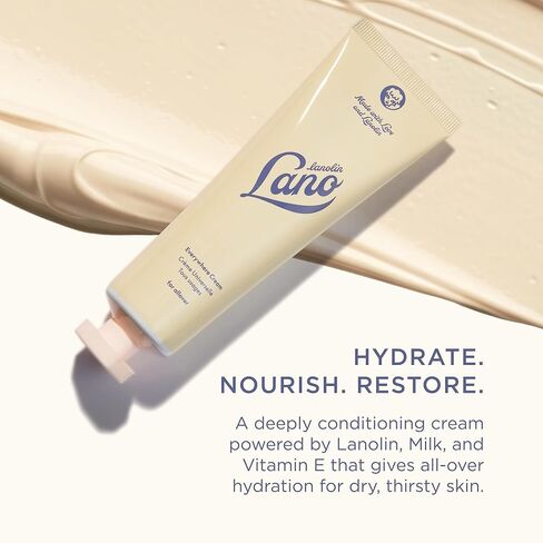 Lanolips Everywhere Cream - فائق الترطيب فيتامين E & Lanolin غسول الجسم ومرطب للوجه للبشرة الجافة والمتصدع - العناية بالبشرة والعناية بالجسم للأطفال والرضع (85 مل / 2.9 أوقية) in Kuwait
