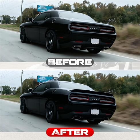 جناح سبويلر خلفي للسيارة 2011-2025 دودج تشالنجر SRT Hellcat R/T Scat Pack Widebody T/A، ملحق خارجي سبويلر خلفي على الطراز المقعر (طلاء أسود لامع) in Kuwait