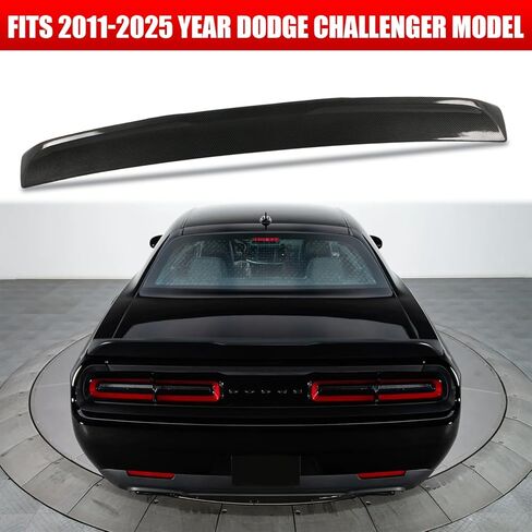 جناح سبويلر خلفي للسيارة 2011-2025 دودج تشالنجر SRT Hellcat R/T Scat Pack Widebody T/A، ملحق خارجي سبويلر خلفي على الطراز المقعر (طلاء أسود لامع) in Kuwait