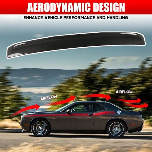 جناح سبويلر خلفي للسيارة 2011-2025 دودج تشالنجر SRT Hellcat R/T Scat Pack Widebody T/A، ملحق خارجي سبويلر خلفي على الطراز المقعر (طلاء أسود لامع) in Kuwait