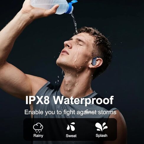 Wireless Earbud Bluetooth 5.3 Headphones Sport Earphones in Ear 48H Playback Stereo Noise Cancelling Earbud with Dual Mic LED Display, Over-Ear Earhooks Ear Buds IP7 Waterproof Headset for Running Gym in Saudi Arabia