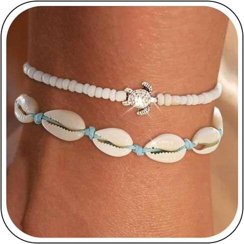 YANCHUN Anklets for Women Waterproof Sea Shell Starfish Ankle Bracelets Summer Beach Dresses for Women 2025 Vacation in Saudi Arabia