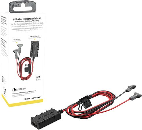 Scosche OBD2QC3 12V Fused USB Quick Charge 3.0 Dash Cam Hard Wire Kit - 5FT Universal ODBII Dash Cam Stealth Installation for Car Camera Systems Including Nexar - High/Low Voltage Protection Circuit in Saudi Arabia