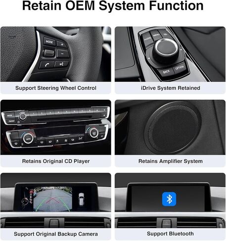 10.25 بوصة IPS شاشة تعمل باللمس سيارة ستيريو لاسلكي CarPlay Wireless Andriod Auto لسلسلة BMW1&2 مع نظام NBT، بلوتوث 4.0، مستقبل الوسائط المتعددة، راديو السيارة SWC مع موسيقى USB HD تشغيل الفيديو in Saudi Arabia