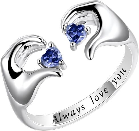 Heart Claddagh Rings, Sterling S925 Silver, Mother Daughter Ring, Promise Ring For Girlfriend, Best Friend Ring, Friendship Rings, Birthstone Ring, Always Love You in Saudi Arabia