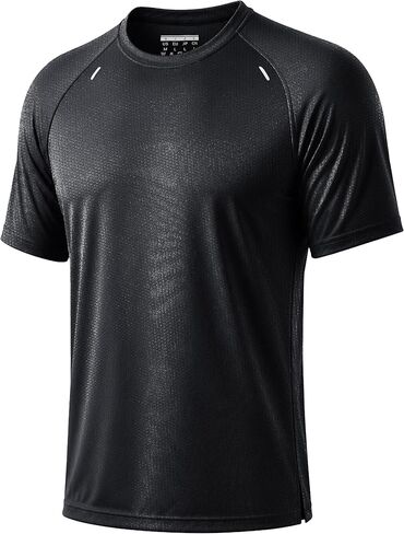 Men's Workout Shirts Short Sleeve Dry Fit Lightweight Athletic Shirt Running Gym Active Tee in Saudi Arabia