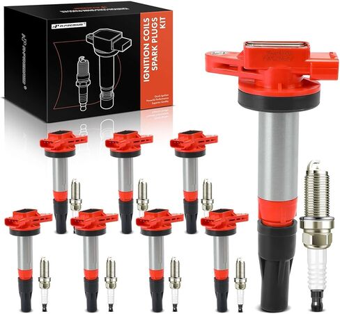 A-Premium Set of 8 Ignition Coil Pack and Iridium Spark Plugs Compatible with Land Rover Range Rover 2006-2009 LR3 Jaguar XF XJ8 XJR XK XK8 XKR in Saudi Arabia