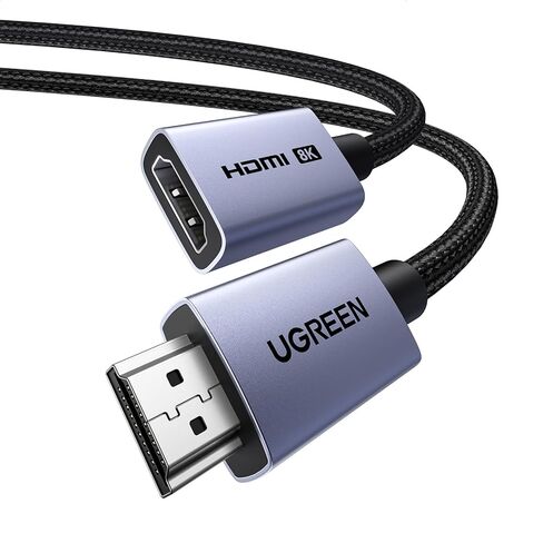 يوجرين محول كيبل وصلة HDMI 2.1 ذكر الى انثى، 8K@60Hz/4K@144Hz/2K@240Hz/1080P@240Hz/240Hz/متوافق مع فاير ستيك وشاومي ستيك وروكو وPS5 والتلفزيون ومشغل بلوراي 0.15 متر in Kuwait