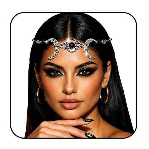Tgirls Black Head Chain Halloween Crystal Headpieces Boho Forehead Chain for Women (Bronze-1, One Size) in Saudi Arabia