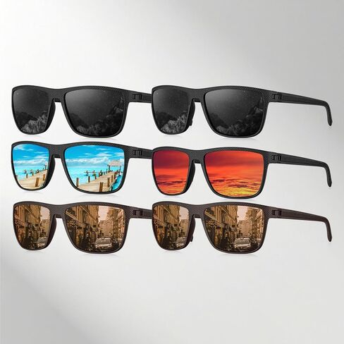 Sunglasses for Men Mens Polarized Sunglasses for Driving Fishing Golf 6 PACK in Saudi Arabia