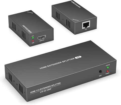 موزع وصلة HDMI AAO 1x2، يدعم الترا اتش دي ام اي 1080P @60Hz و3D بصري، 2 قناة نقل 165ft (50m) أكثر من CAT5e/CAT6/CAT7، مع 2 حلقة HDMI in Saudi Arabia
