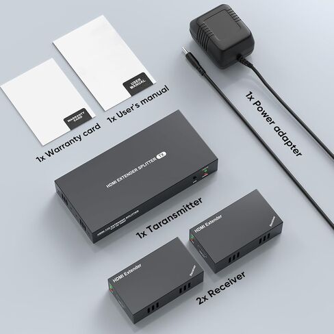 موزع وصلة HDMI AAO 1x2، يدعم الترا اتش دي ام اي 1080P @60Hz و3D بصري، 2 قناة نقل 165ft (50m) أكثر من CAT5e/CAT6/CAT7، مع 2 حلقة HDMI in Saudi Arabia